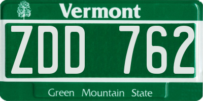 VT license plate ZDD762