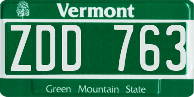 VT license plate ZDD763