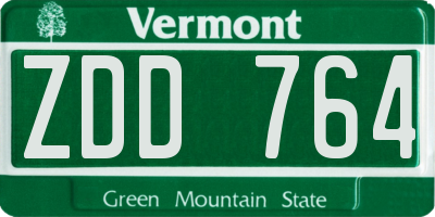 VT license plate ZDD764