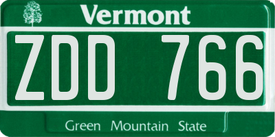 VT license plate ZDD766