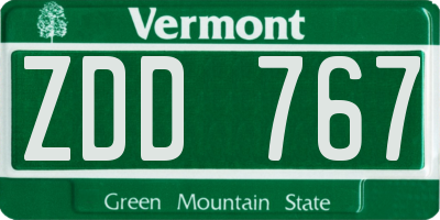 VT license plate ZDD767