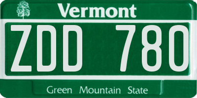 VT license plate ZDD780