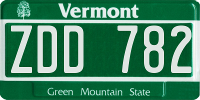 VT license plate ZDD782