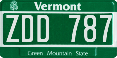 VT license plate ZDD787