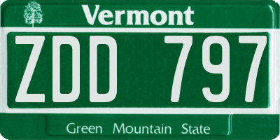VT license plate ZDD797