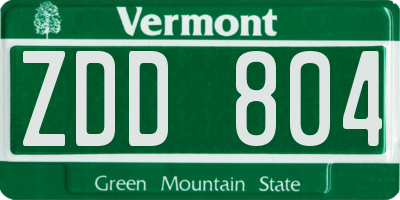 VT license plate ZDD804