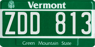 VT license plate ZDD813