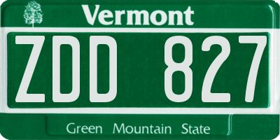 VT license plate ZDD827