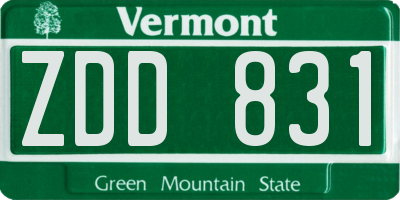 VT license plate ZDD831