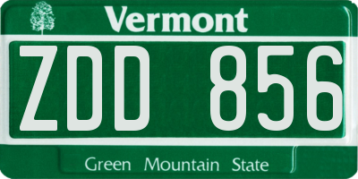 VT license plate ZDD856