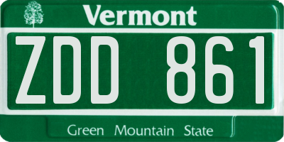 VT license plate ZDD861
