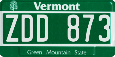VT license plate ZDD873