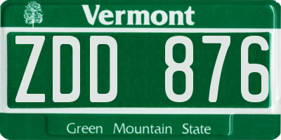 VT license plate ZDD876