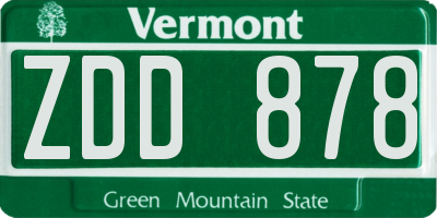 VT license plate ZDD878