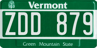 VT license plate ZDD879
