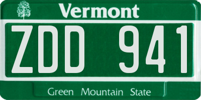 VT license plate ZDD941