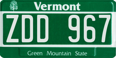 VT license plate ZDD967