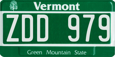 VT license plate ZDD979