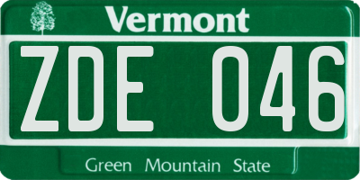 VT license plate ZDE046