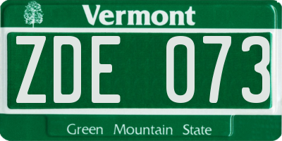 VT license plate ZDE073