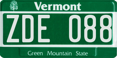 VT license plate ZDE088