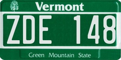 VT license plate ZDE148