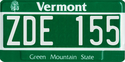 VT license plate ZDE155