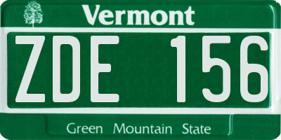 VT license plate ZDE156
