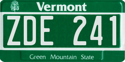 VT license plate ZDE241