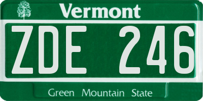 VT license plate ZDE246