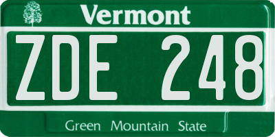 VT license plate ZDE248