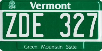 VT license plate ZDE327