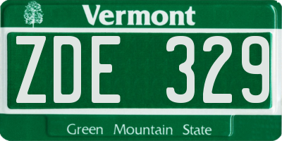 VT license plate ZDE329