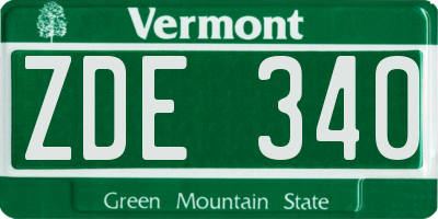 VT license plate ZDE340
