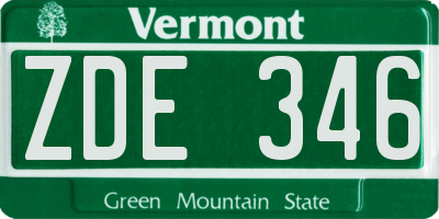 VT license plate ZDE346