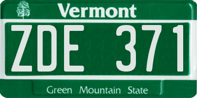 VT license plate ZDE371