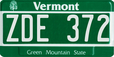 VT license plate ZDE372