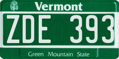 VT license plate ZDE393