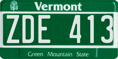 VT license plate ZDE413
