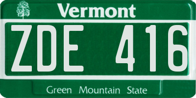 VT license plate ZDE416
