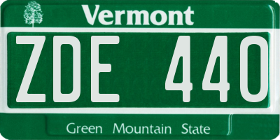 VT license plate ZDE440