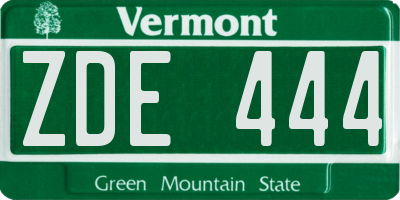 VT license plate ZDE444