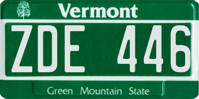 VT license plate ZDE446