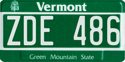 VT license plate ZDE486