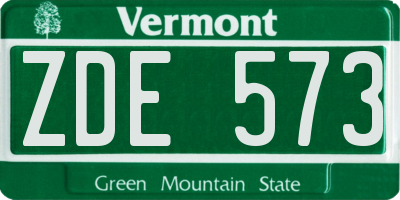 VT license plate ZDE573