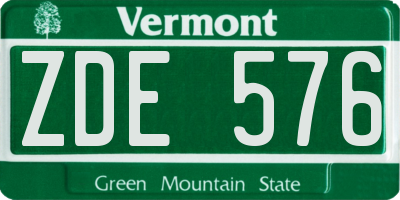 VT license plate ZDE576