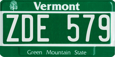 VT license plate ZDE579