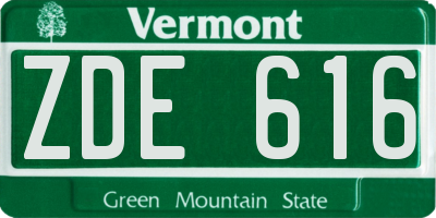 VT license plate ZDE616