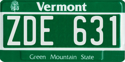 VT license plate ZDE631