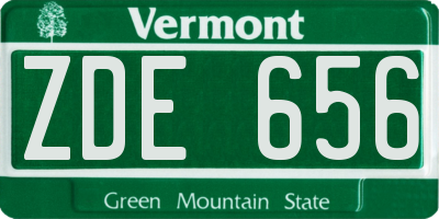 VT license plate ZDE656